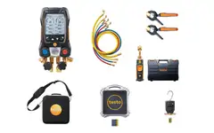 testo 557s – Varmepumpe sett, 4 veis ventilblokk, kj&#248;lemiddelvekt og ventil