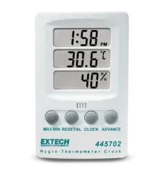 Extech 445702 Hygro-Thermometer Clock Temperatur-, fuktighetsmåler og klokke