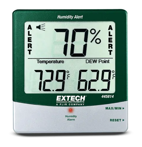 Extech 445814 Hygro-Thermometer Fuktmåler med duggpunkt og fuktalarm 