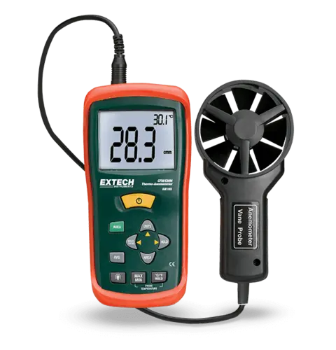 Extech AN100 termo-anemometer CFM/CMM luftmengdemåler med temperatur 