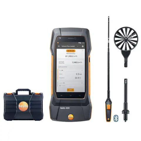 testo 400 air flow kit with hot wire probe 