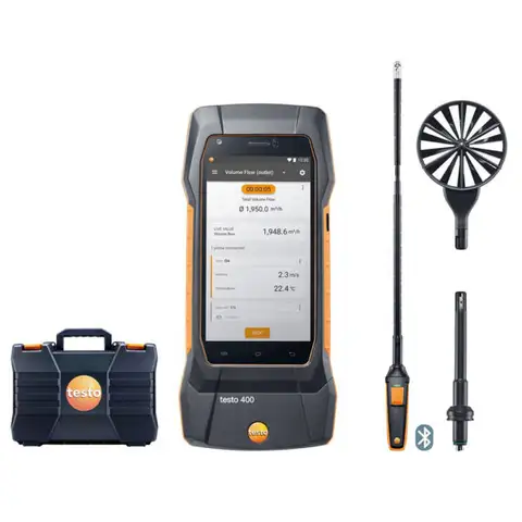 testo 400 air flow kit with 16mm vane probe 
