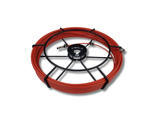 TvbTech R1140D Roterbar kabeltrommel 40 m push-kabel med meterteller 