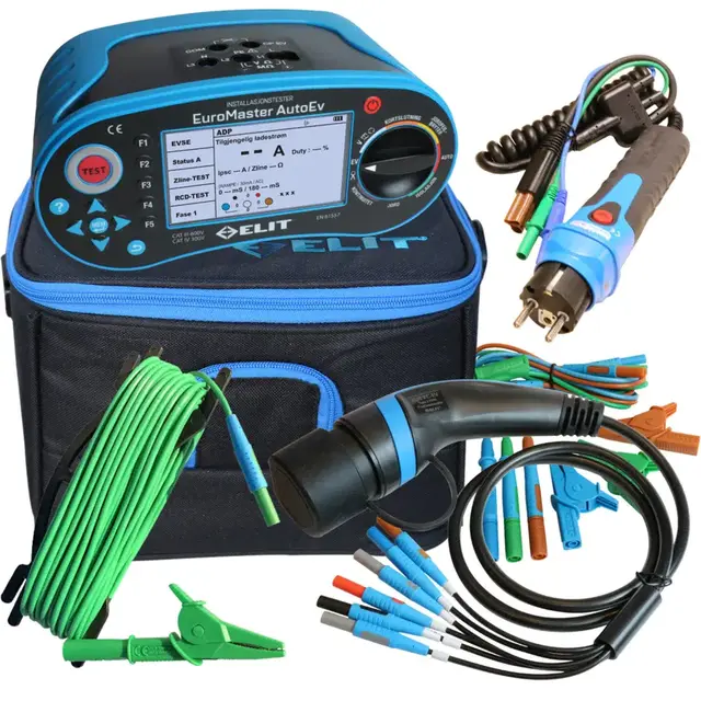 EuroMaster AutoEV+PC-EV Installasjonstester med Type 2-adapter 