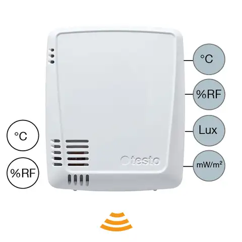 Testo 160 THE Datalogger med intern temp/fukt med to utganøe 