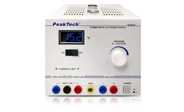 PeakTech® P 6300» likestrømsforsyning Symmetrisk, maks. 30 V likestrøm. 