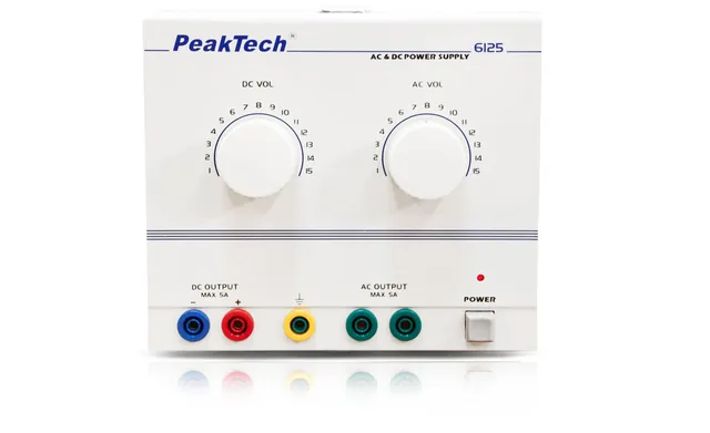 PeakTech® P 6125 AC/DC laboratoriestrømforsyning 