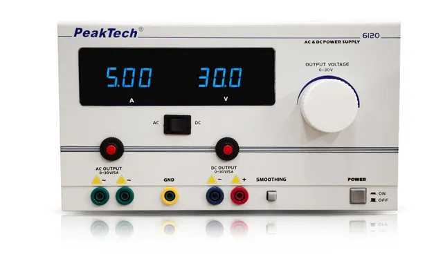 PeakTech® P 6120 AC/DC laboratoriestrømforsyning 