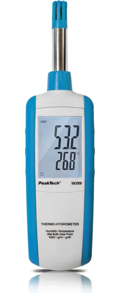 PeakTech&#174; P 5039&#187; Termo-hygrometer med duggpunkt og v&#229;tm&#229;ler