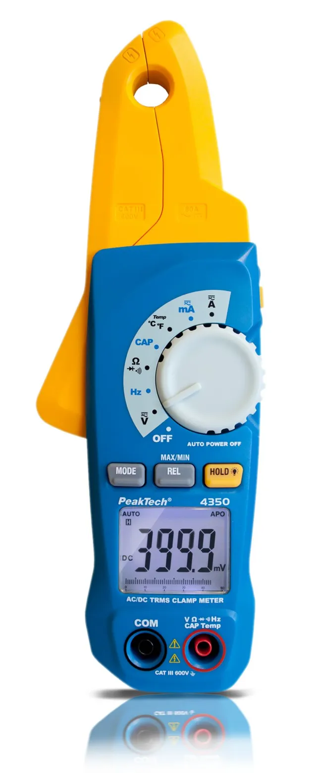 PeakTech® P 4350» TRMS strømtang 4000 tellinger, 80 A AC/DC 