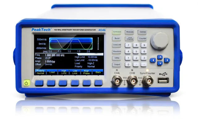 PeakTech® P 4046» 2-kanals vilkårlig bølgeformgenerator, 1 µHz -160 MHz 