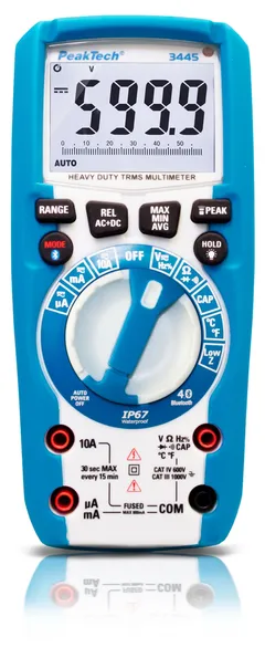 PeakTech&#174; P 3445&#187; Digitalt multimeter TrueRMS 6000 tellinger, IP67, BT