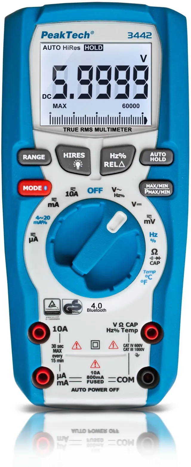PeakTech® P 3442» Digital multimeter TrueRMS 60.000 Counts ~ 1000V AC/DC 