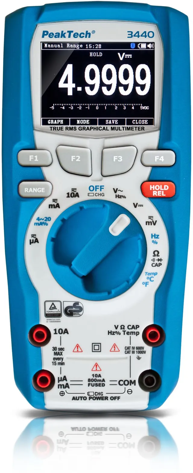 PeakTech® P 3440» Grafisk multimeter med sann RMS, 50 000 tellinger 