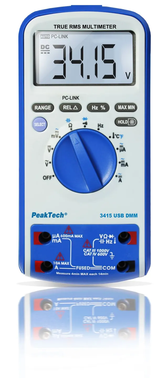 PeakTech® P 3415» Digitalt multimeter 6000 tellinger, TrueRMS og USB 