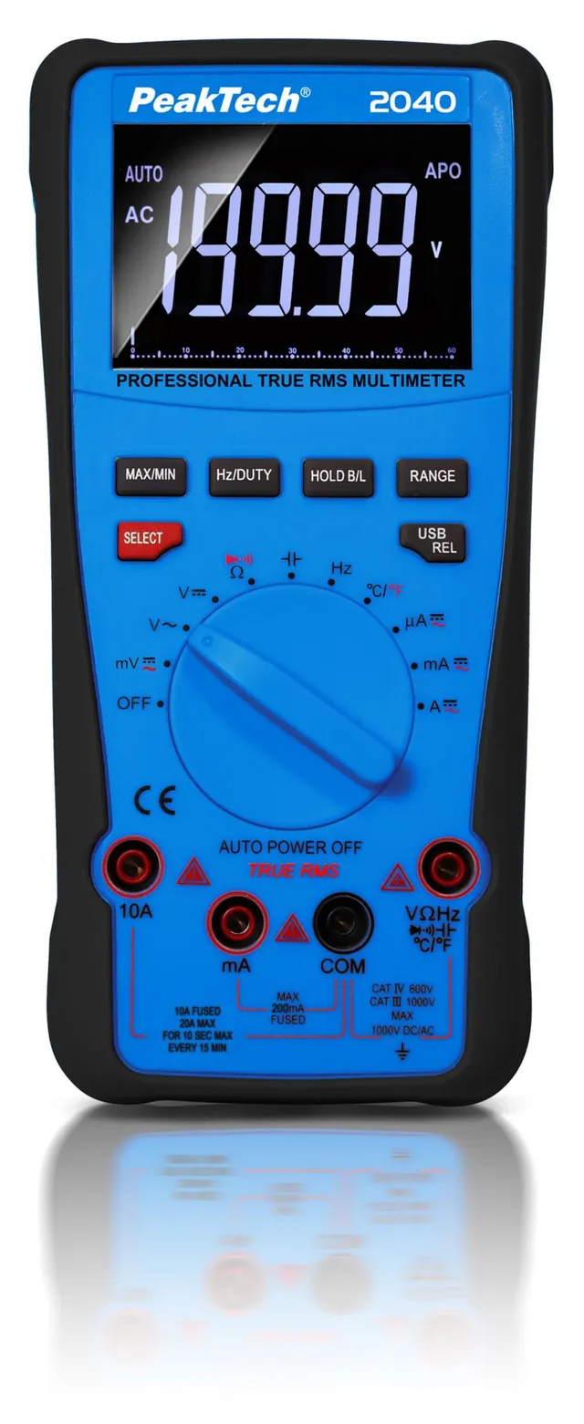PeakTech® P 2040» Digitalt multimeter True RMS 1000V, 20 000 tellinger, USB 