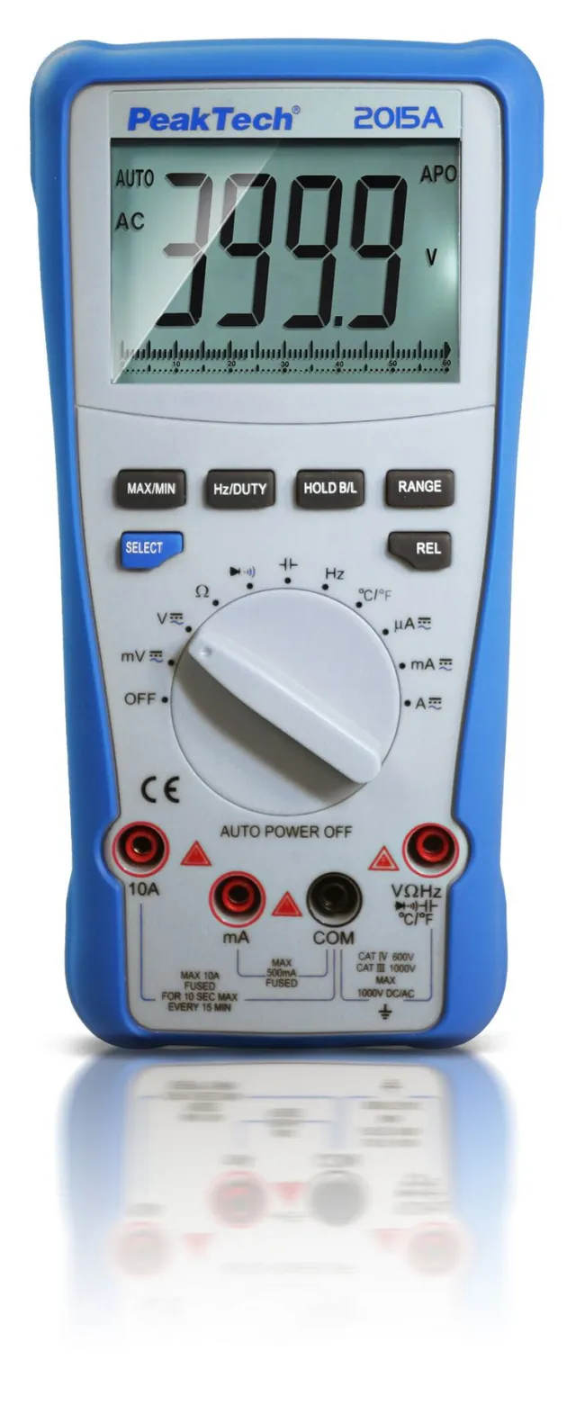 PeakTech® P 2015 A» Digitalt multimeter True RMS 1000 V, 4000 tellinger 