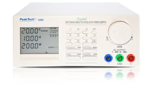 PeakTech® P 1890» Lab-strømforsyning DC 1 - 20V/ 0-10A med USB