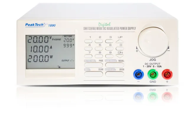 PeakTech® P 1890» Lab-strømforsyning DC 1 - 20V/ 0-10A med USB 