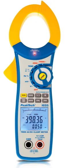 PeakTech&#174; P 1655&#187; TrueRMS-tangmeter 40 000 tellinger 1500 A AC/DC