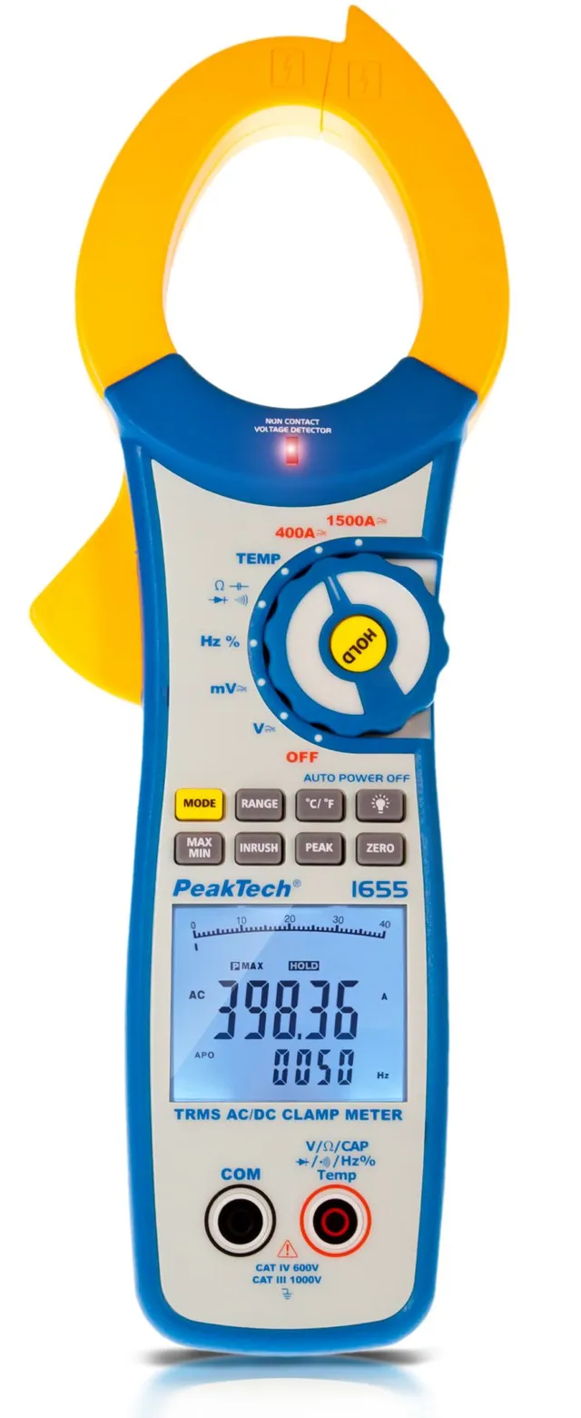PeakTech® P 1655» TrueRMS-tangmeter 40 000 tellinger 1500 A AC/DC 