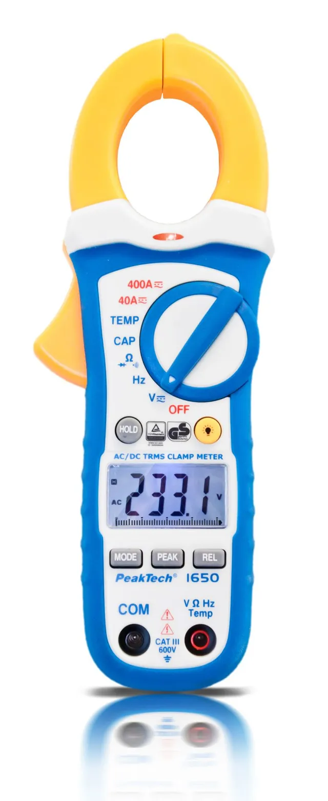 PeakTech® P 1650» TrueRMS-tangmeter 4000 tellinger 400 A AC/DC 