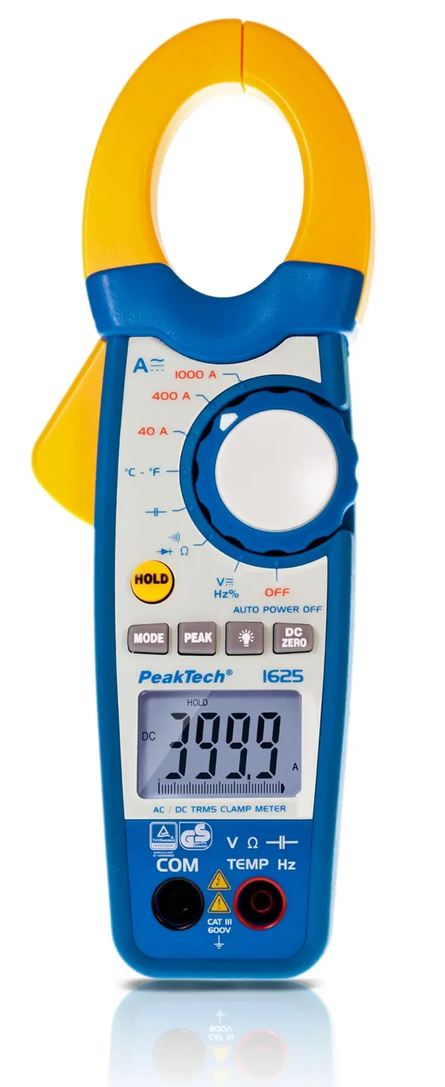 PeakTech® P 1625» TrueRMS-tangmeter 4000 tellinger 1000 A AC/DC 