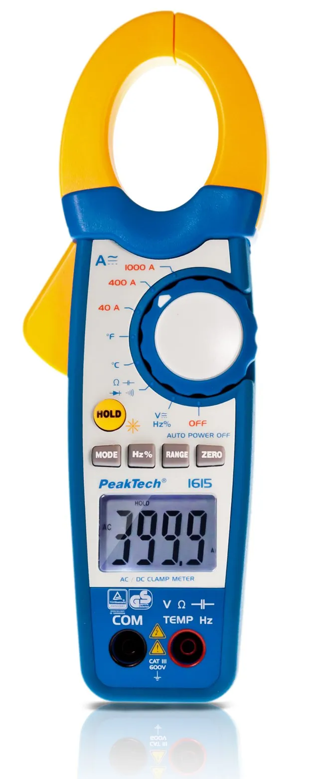 PeakTech® P 1615» Strømtang 4000 tellinger 1000 A AC/DC 