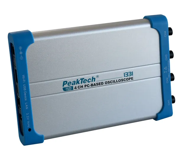 PeakTech® P 1331» 100 MHz /4 kanaler 1 GS/s PC-oscilloskop med USB og LAN 