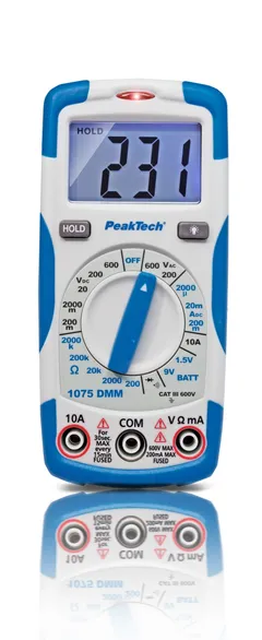 PeakTech&#174; P 1075&#187; 600V AC/DC digitalt multimeter ~ 2000 sifre LCD