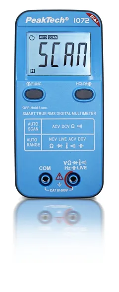 PeakTech&#174; P 1072&#187; 600V AC/DC smart multimeter med NCV og live-test