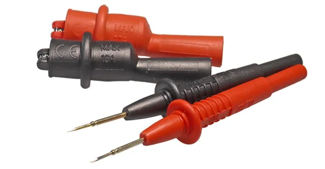 PeakTech 4 mm bananplugg testspiss 1 mm alligator clips ~ CAT I 