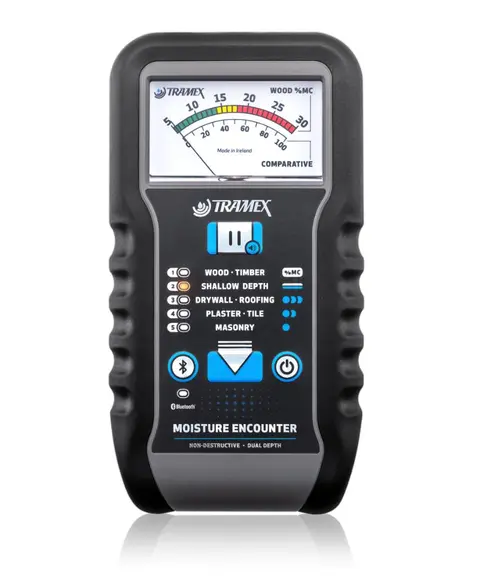 Tramex ME5 fuktsøker for tre, innervegger, fliser og murverk.