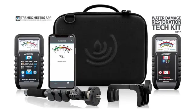 Tramex WDTK startsett for vannskadeundersøkelse. 
