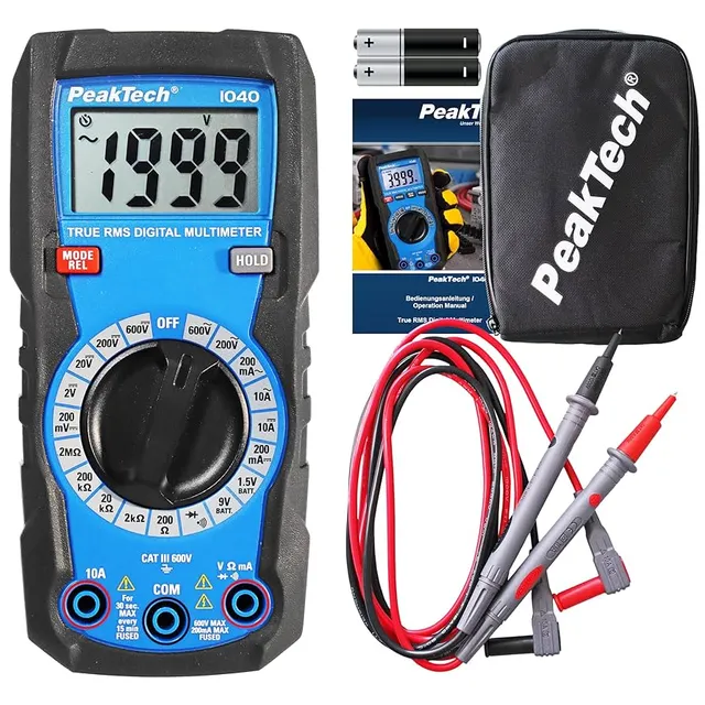 PeakTech® P 1040» TrueRMS digitalt multimeter 2000 tellinger 
