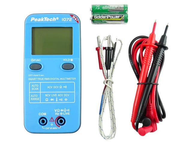 PeakTech® P 1072» 600V AC/DC smart multimeter med NCV og live-test 