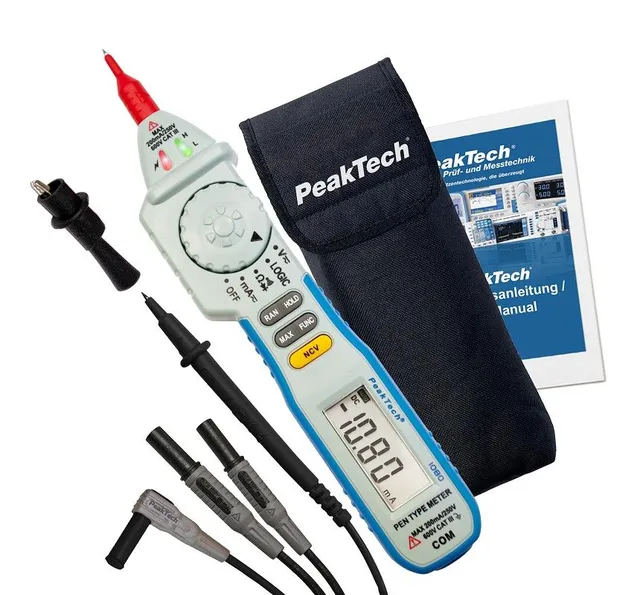 PeakTech® P 1080» 600V AC/DC pennmultimeter ~ 2000-sifret LCD 