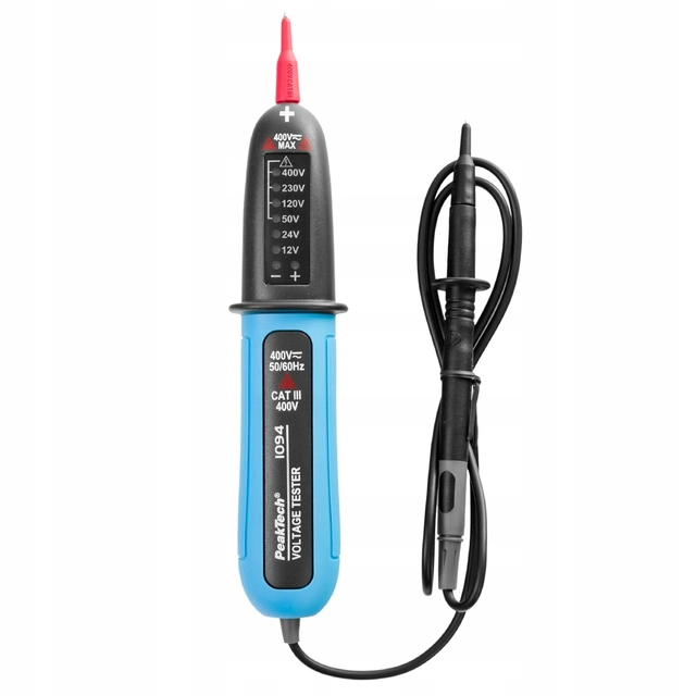 PeakTech® P 1094» 12 ... 400V AC/DC Spenningstester med LED-skjerm 