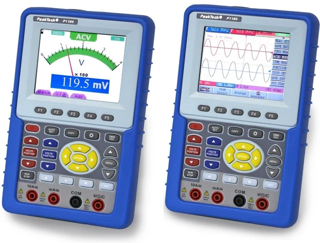 PeakTech® P 1195» 100 MHz 2 kanaler, 1 GS/s håndholdt oscilloskop 