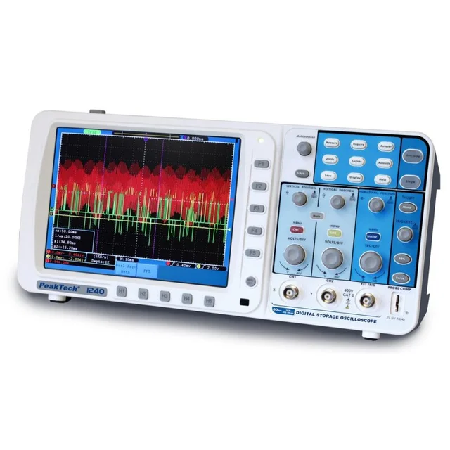 PeakTech® P 1240» 60 MHz/2-kanals, 500 MSa/s, digitalt lagringsoscilloskop 