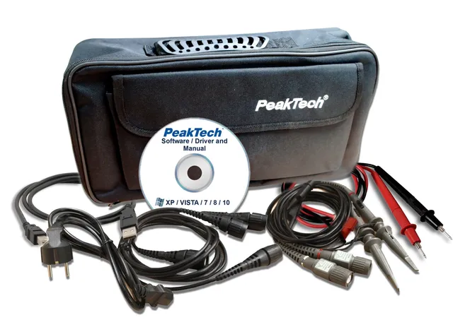 PeakTech® P 1360» 100 MHz / 2 kanaler 1 GS/s berøringsskjermoscilloskop 