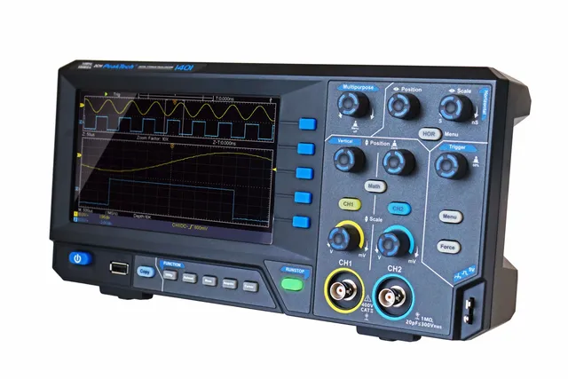 PeakTech® P 1401» 10 MHz / 2 kanaler 100 MS/s digitalt lagringsoscilloskop 