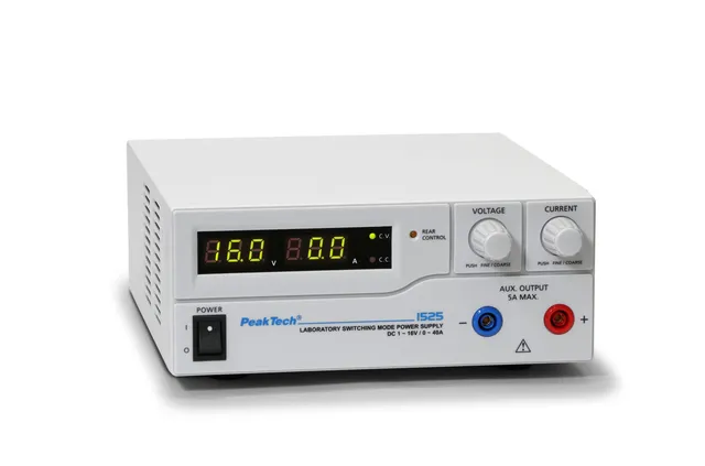 PeakTech® P 1525» Lab-strømforsyning DC 1–16 V / 0–40 A 