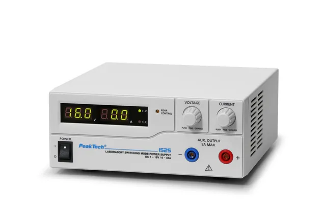 PeakTech® P 1525» Lab-strømforsyning DC 1–16 V / 0–40 A 