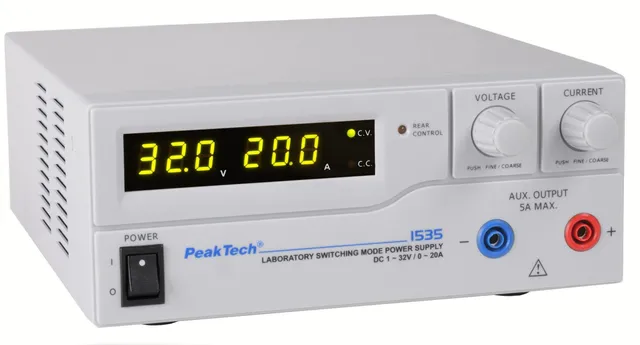 PeakTech® P 1535» Lab-strømforsyning DC 1–32 V / 0–20 A 