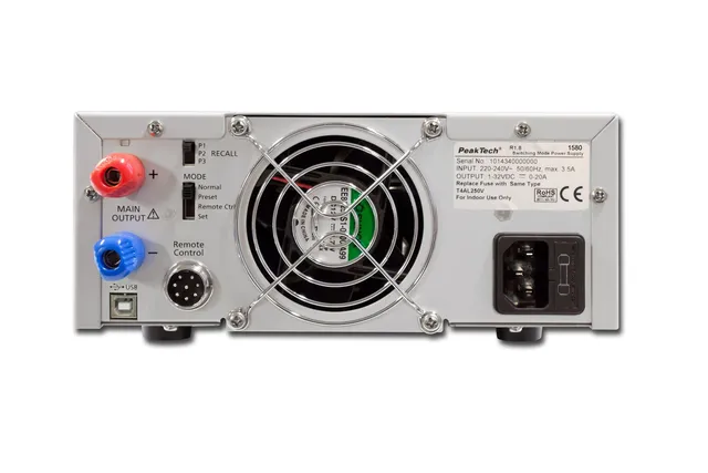 PeakTech® P 1580» Lab-strømforsyning DC 1 - 32V / 0 - 30A og USB 