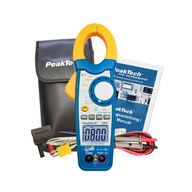 PeakTech® P 1615» Strømtang 4000 tellinger 1000 A AC/DC 