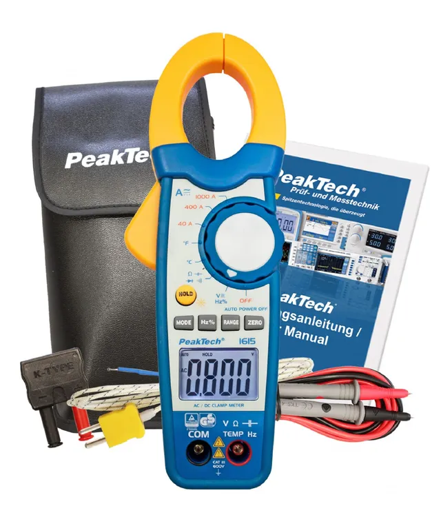 PeakTech® P 1625» TrueRMS-tangmeter 4000 tellinger 1000 A AC/DC 