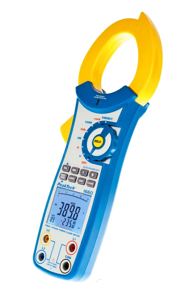 PeakTech® P 1660» TrueRMS strømtangmeter 1000 A AC opptil 750 kW 