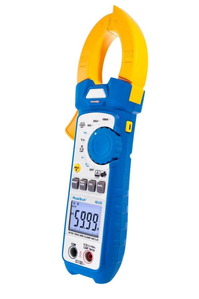 PeakTech® P 1665» TrueRMS strømtang 6000 tellinger 1000 A AC/DC 
